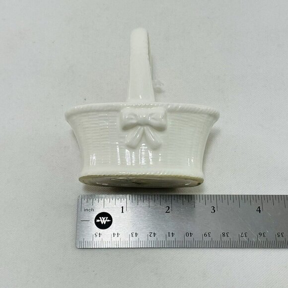 Vintage Wangs Trinket Box Basket Ceramic Woven Textured Jewelry Ring Pin Storage - Picture 9 of 10